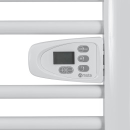 AMSTA - AMSS500TE - Sèche serviette mural 500W - Contrôle électronique - 6 modes - Thermostat réglable - Blanc